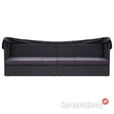 vidaXL Sofa ogrodowa z zadaszeniem polirattan