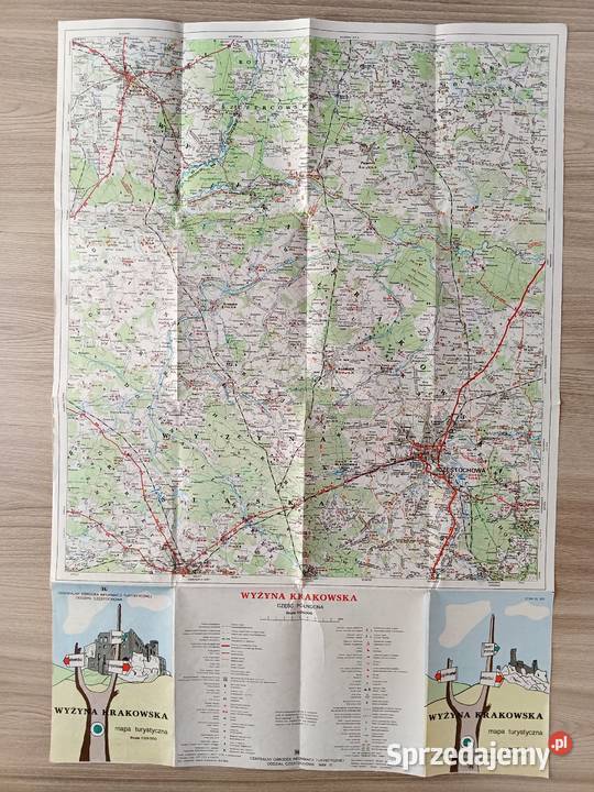 Wyżyna Krakowska Mapa Turystyczna PRL mapa samochodowa małopolskie