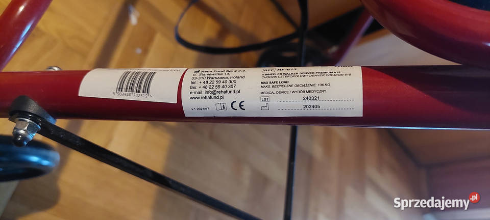 Chodzik czterokołowy Denver Premium RF615 Sprzęt medyczny