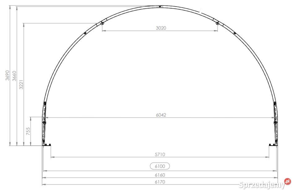 Hala namiotowa R2012 61 x 31 x 147 m Żelazno