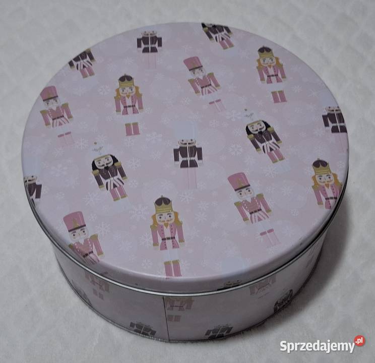 Metalowy okrągły pojemnik z pokrywką 17x8 śląskie Czeladź sprzedam