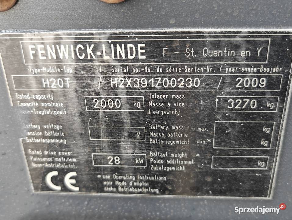 Wózek widłowy Linde H20T Lpg 2T 2009r