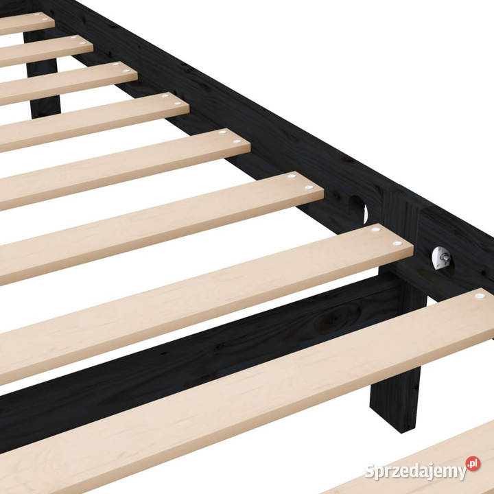 Rama łóżka czarna lite drewno 100 x 200 mazowieckie Warszawa
