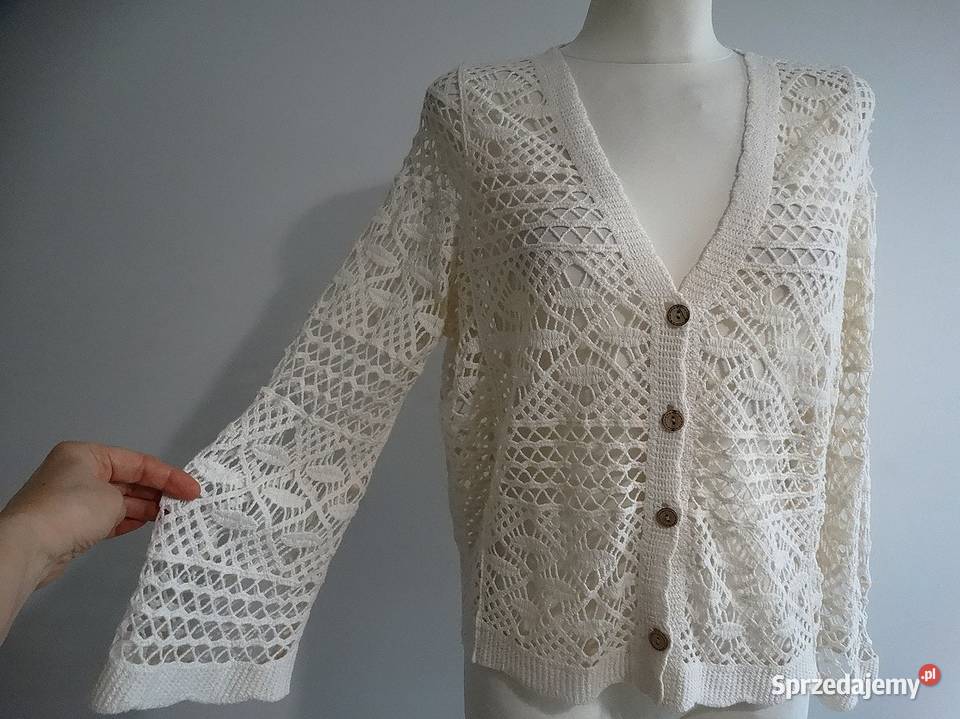 Bluzka Kardigan Szydełkowa Ażurowa Drewniane Moda i Styl podlaskie Łomża