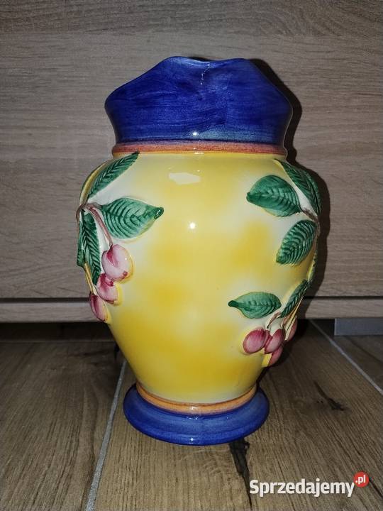 Ceramiczny dzbanek na kompot w wiśnie Dzbanki, karafki i mleczniki Nowa Karczma sprzedam