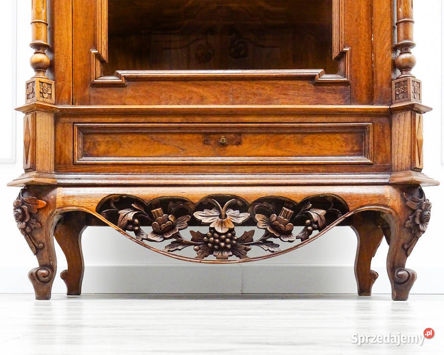 Serwantka WITRYNA orzechowa nóżki BIBLIOTECZKA sprzedam