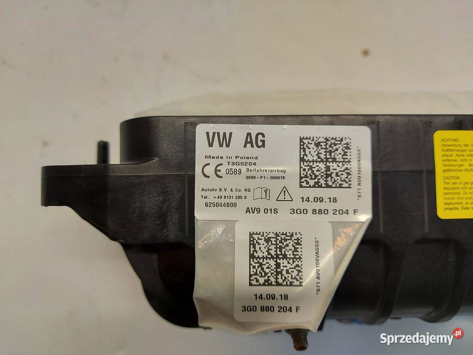 VW Arteon 3G8 2018r PODUSZKA POWIETRZNA PASAŻERA