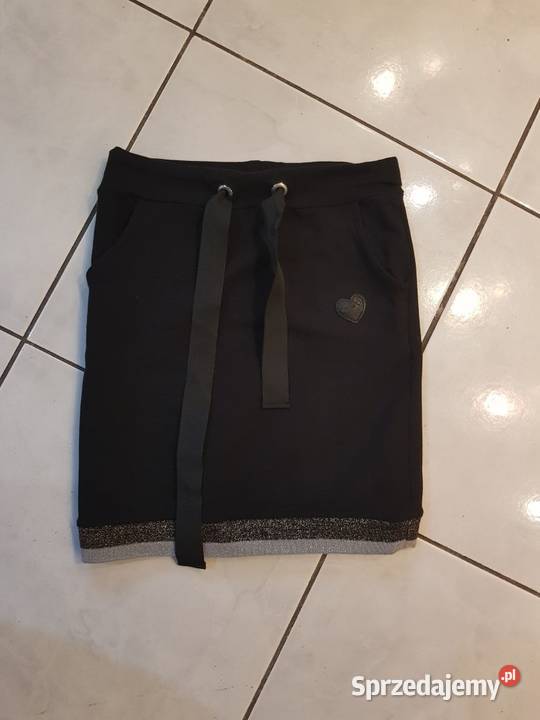 spódnica mini ocieplana dresowa Mi Mi srebrno