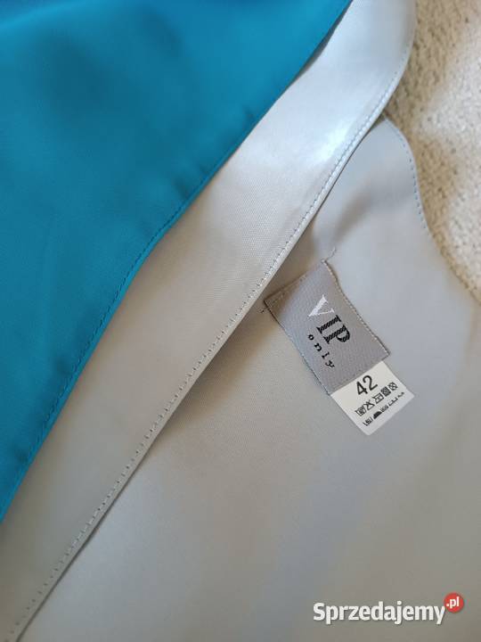 Niebieska sukienka koktajlowa odcięty pas niebieski Radzyń Podlaski sprzedam