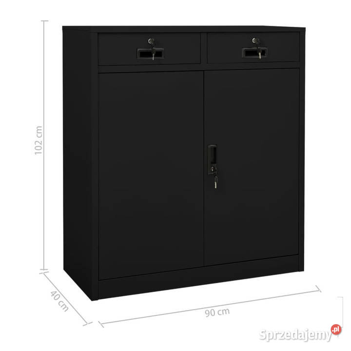 Szafka biurowa czarna 90x40x102 stalowa WM336411 mazowieckie Warszawa