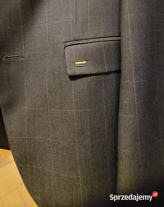 Nowy elegancki wełniany garnitur Leger Z metką Łódź