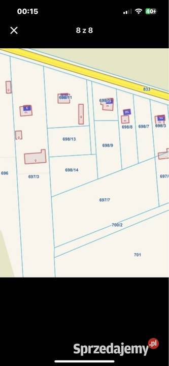 Działka budowlana 1233m2 Sabnie 10 min do Sprzedaż Hołowienki