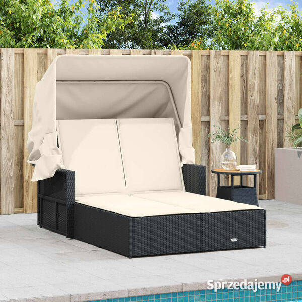 vidaXL Podwójna leżanka z zadaszeniem i mazowieckie Warszawa