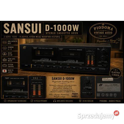 Sansui D1000W Magnetofon Kasetowy Stereo Auto sprzedam