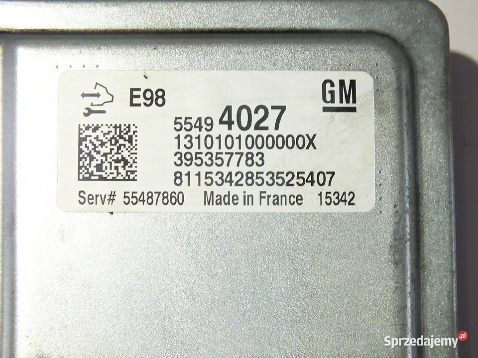OPEL ASTRA STEROWNIK SILNIKA 55494027 Przemęt
