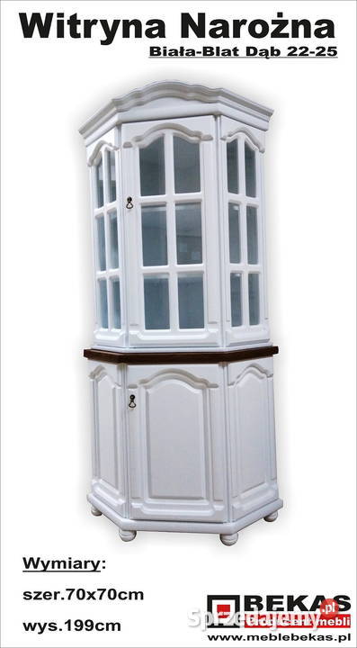 Styl nowa Witryna Narożna 70 Wysoka Bekas Biały Wyszków sprzedam