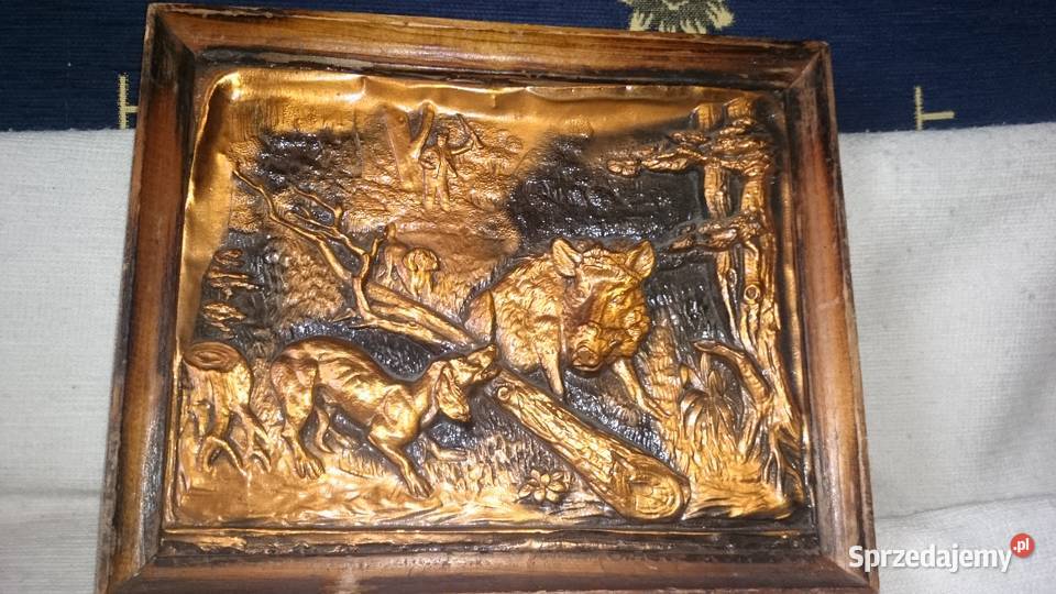 Obrazy w miedzi metaloplastyka z 1984 roku Zawiercie