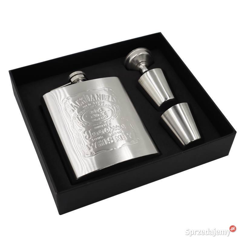 Stalowa Piersiówka Zestaw Prezent Mężczyzny Poznań