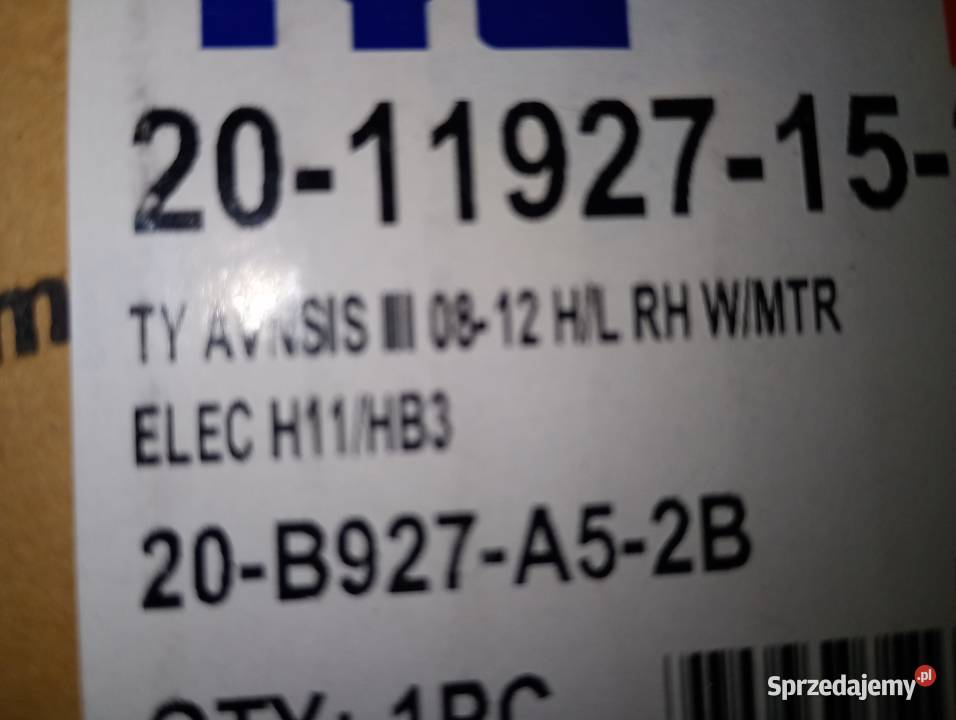 Okazja Lampy przednie orginał oe Toyota Avensis Wrocław