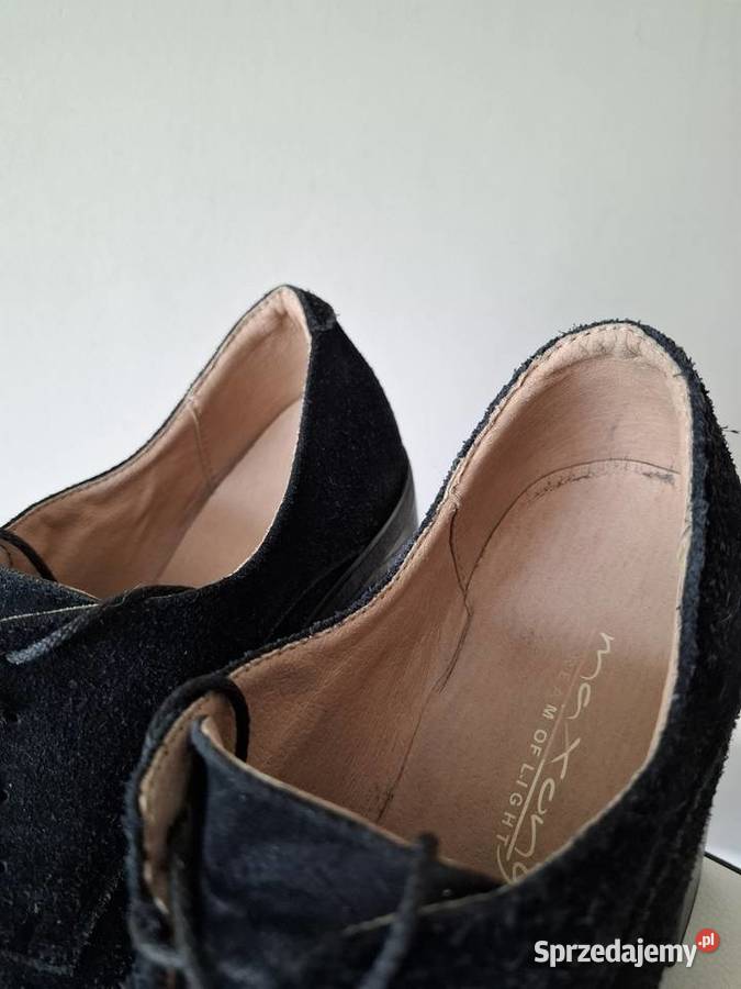 Czarne botki 40 oxfordy na platformie wysoki Kraków sprzedam