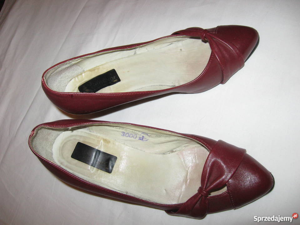 bordowobrązowe czółenka na obcasie Lublin
