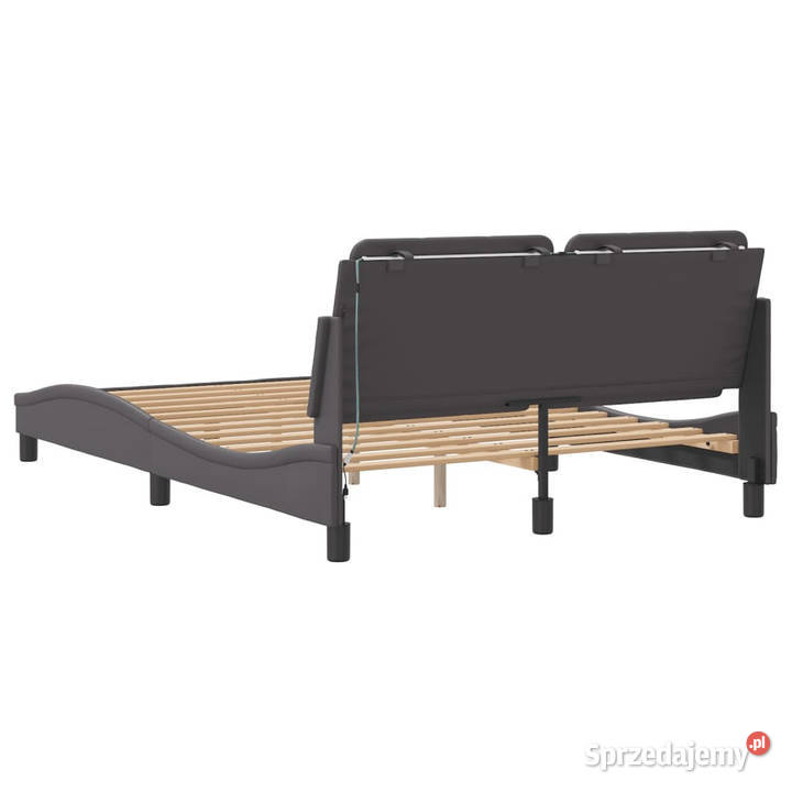 Rama łóżka z LED szara sztuczna skóra 140x190 Warszawa sprzedam