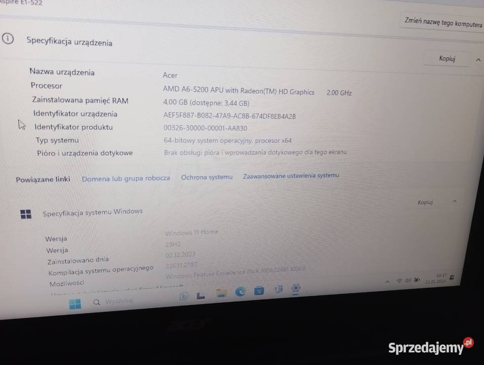 Sprzedam 2 Laptopy Acer Asus mazowieckie Skruda