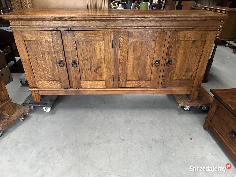 Drewniany komplet witryna komoda ławaskrzynia Sławoszewek