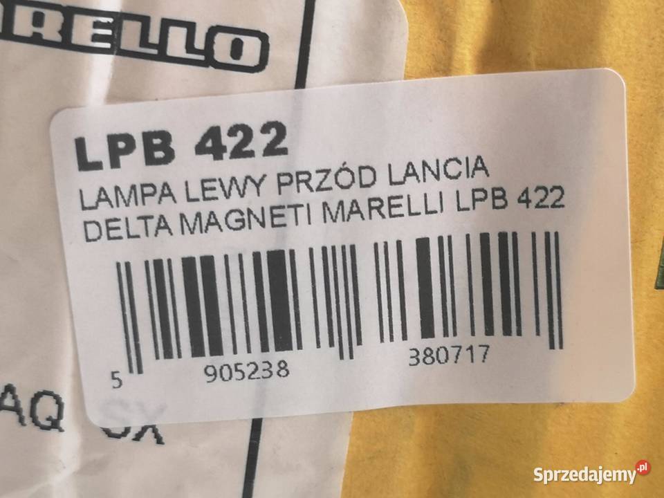 LAMPA LEWY PRZÓD LANCIA DELTA 1991 RESTYL NOWA