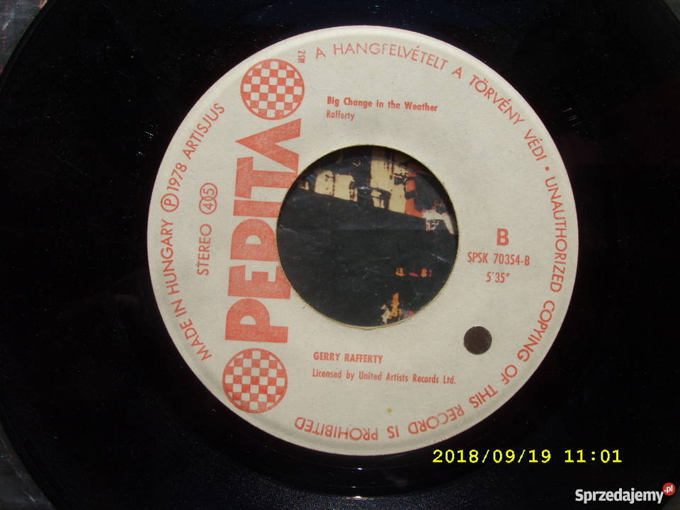 GERRY RAFFERTYBAKER STREET Singiel winyl Wołów