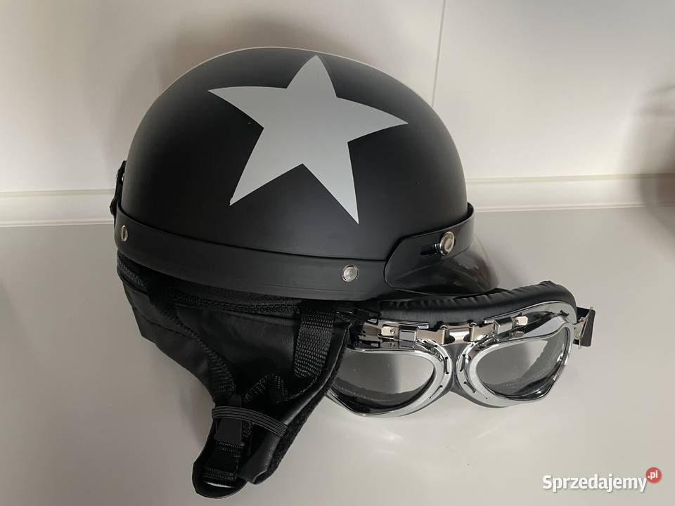 Kask gogle retro orzech choper bober harley dolnośląskie Jelcz-Laskowice