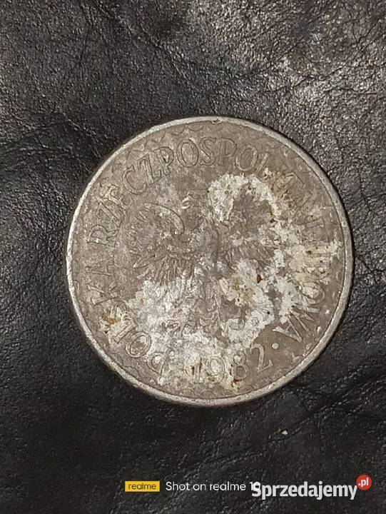 Moneta o nominale 1 z roku 1982 z Płaską Datą Bielawa