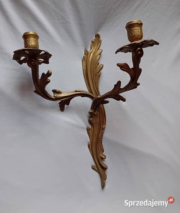 Mosiężny kinkiet świecznik Francja druga połowa Antyki Koźminek