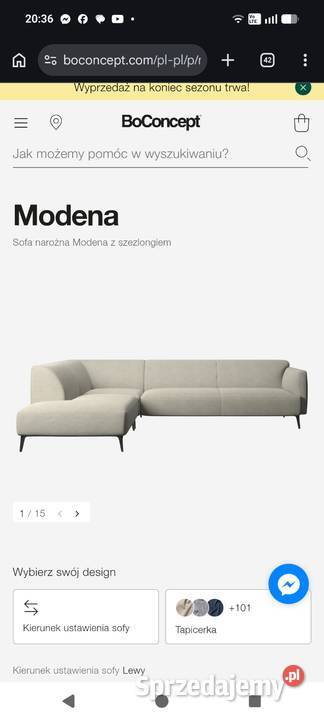 Kanapa narożna BoConcept 268cm warmińsko-mazurskie