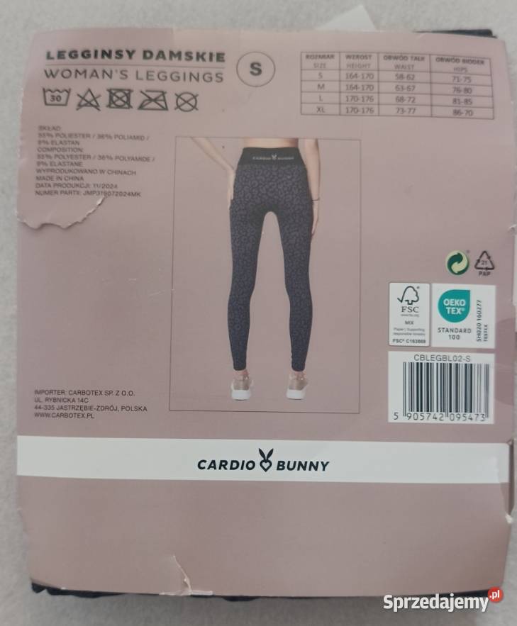 CARDIO BUNNY legginsy sportowe damskie rozmiar S Ełk