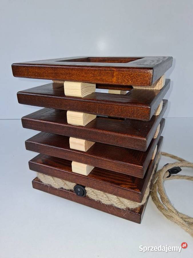 Stylowa lampka nocna stołowa z naturalnego Gajewniki-Kolonia