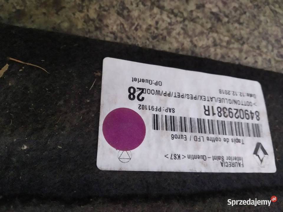 PODŁOGA BAGAŻNIKA WKŁAD DYWAN SEDAN KPL sprzedam