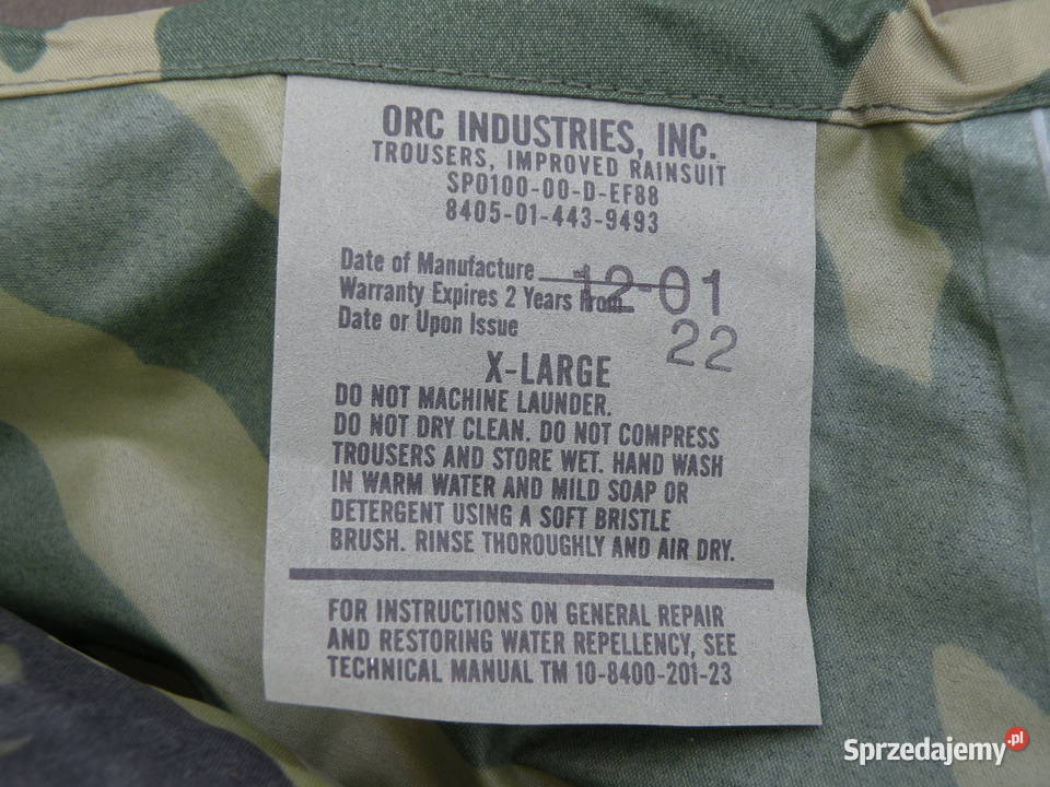 Spodnie przeciwdeszczowe woodland X Large Militaria dolnośląskie Wrocław