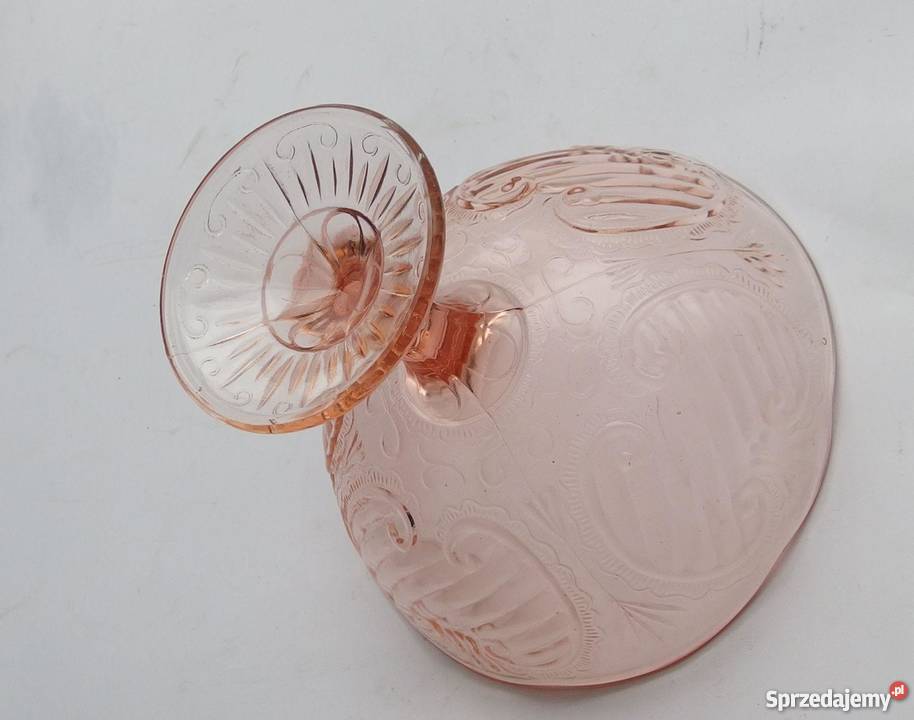 Duża patera łososiowe różowe szkło klasyczny odcienie różowego Gdańsk sprzedam