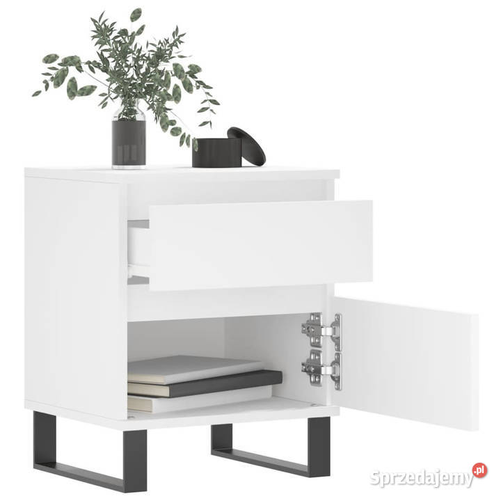 Szafka nocna biała 40x35x50 materiał