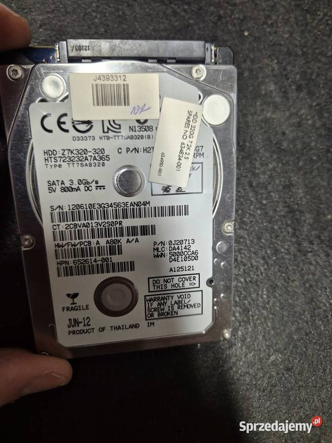 Dysk twardy 320 GB 25 HITACHI HTS723232A7A365 Ruda Śląska