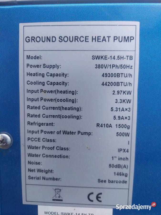 Pompa ciepła gruntowa wodawoda wodaglikol Jaworzno sprzedam
