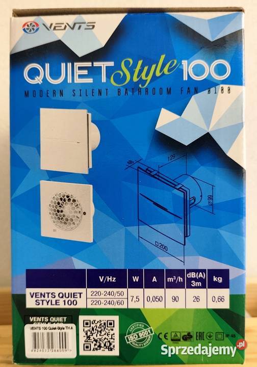 Wentylator łazienkowy VENTS Quiet Style 100 TH Warszawa