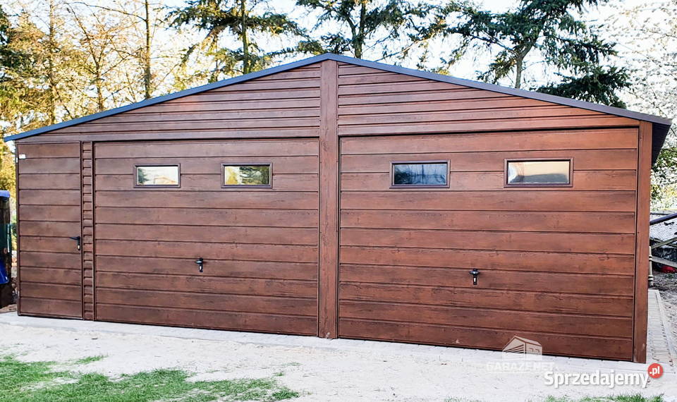 GARAŻ BLASZANY 7m x 6m DWUSPAD 2X BRAMA DRZWI 4X sprzedam