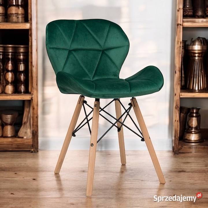 Krzesło Tapicerowane Duro Butelkowa Zieleń Tarchały Małe