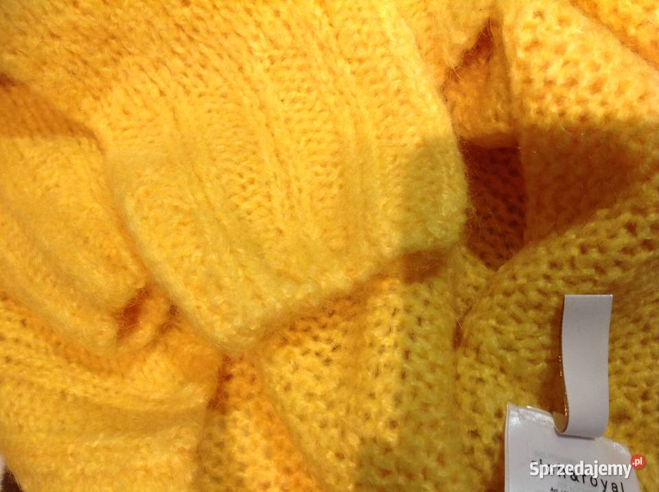 Sweter Żółty Moherowy Rich Royal S Wełna Moher