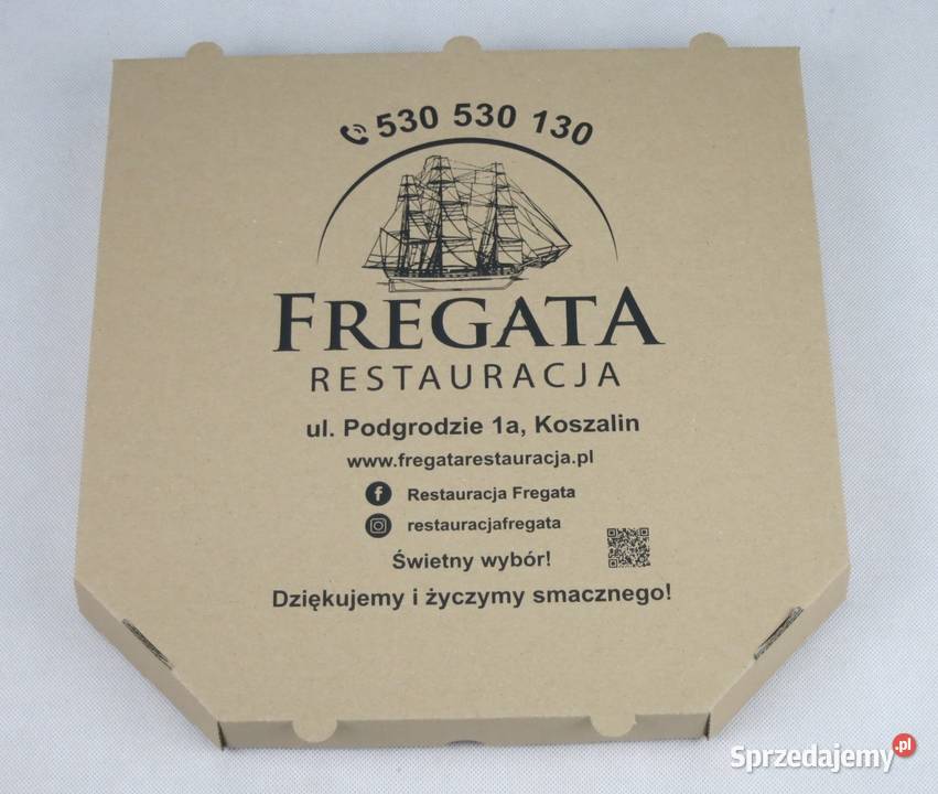 Kartony na pizzę boxy z nadrukiem szare eko lubelskie Lublin