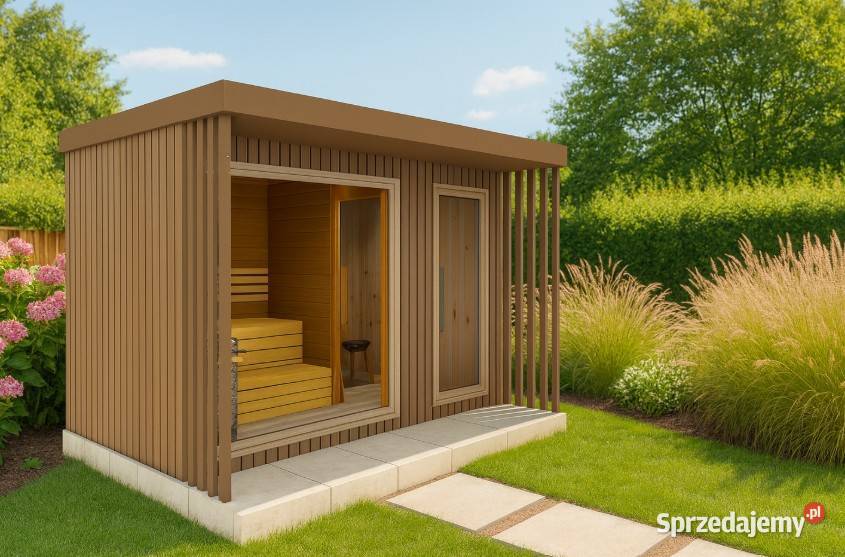 Sauna ogrodowa z przedsionkiem producent projekt Gliwice