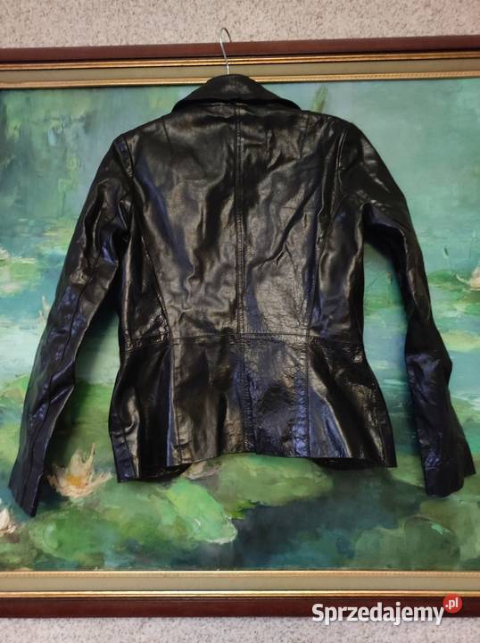 czarna skórzana skórkowa kurtka marynarka żakiet Kielce