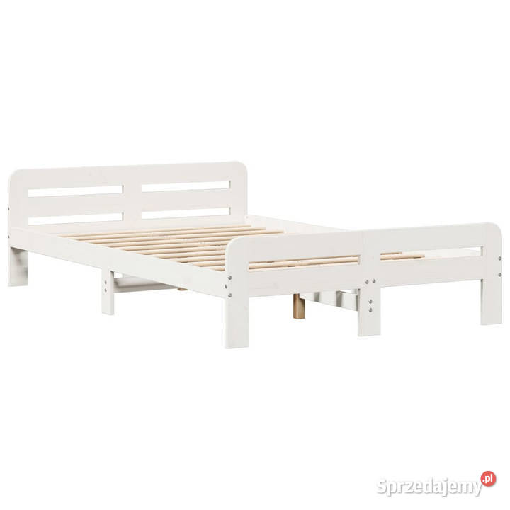 Rama łóżka bez materaca biała lite drewno 53cm Warszawa